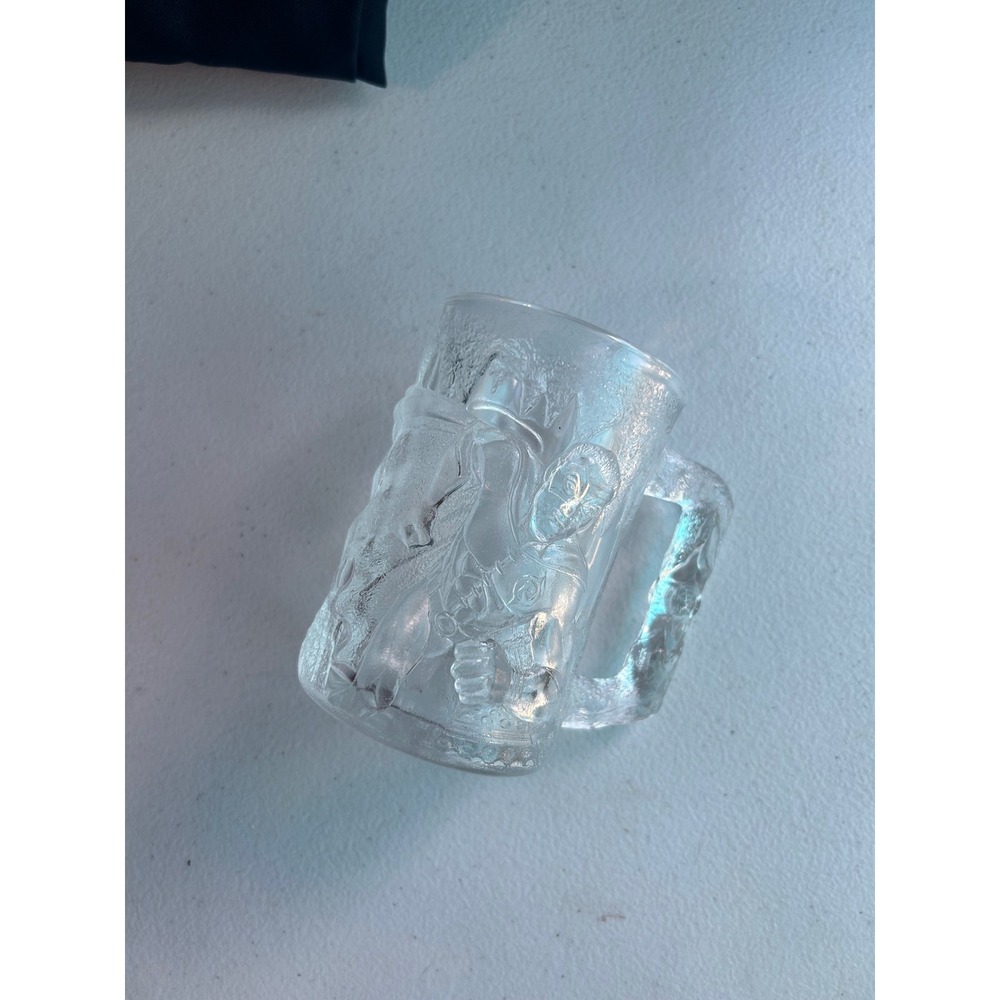 McDonalds Batman Forever Glass Mug Robin Vintage 1995 Collectible Cup Clear